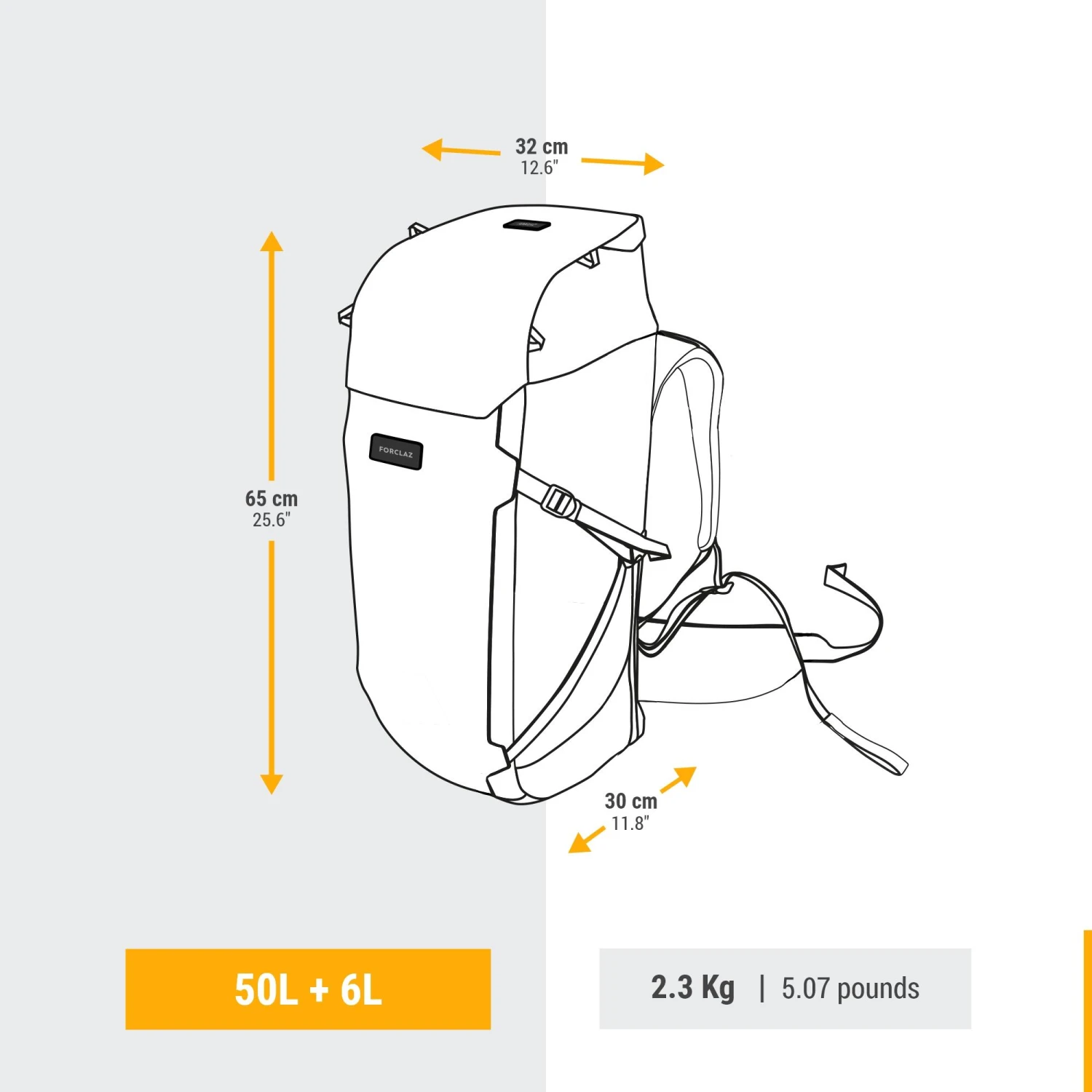 WOMEN’S TRAVEL TREKKING BACKPACK TRAVEL 900 50+6 L WITH SUITCASE OPENING - Image 3