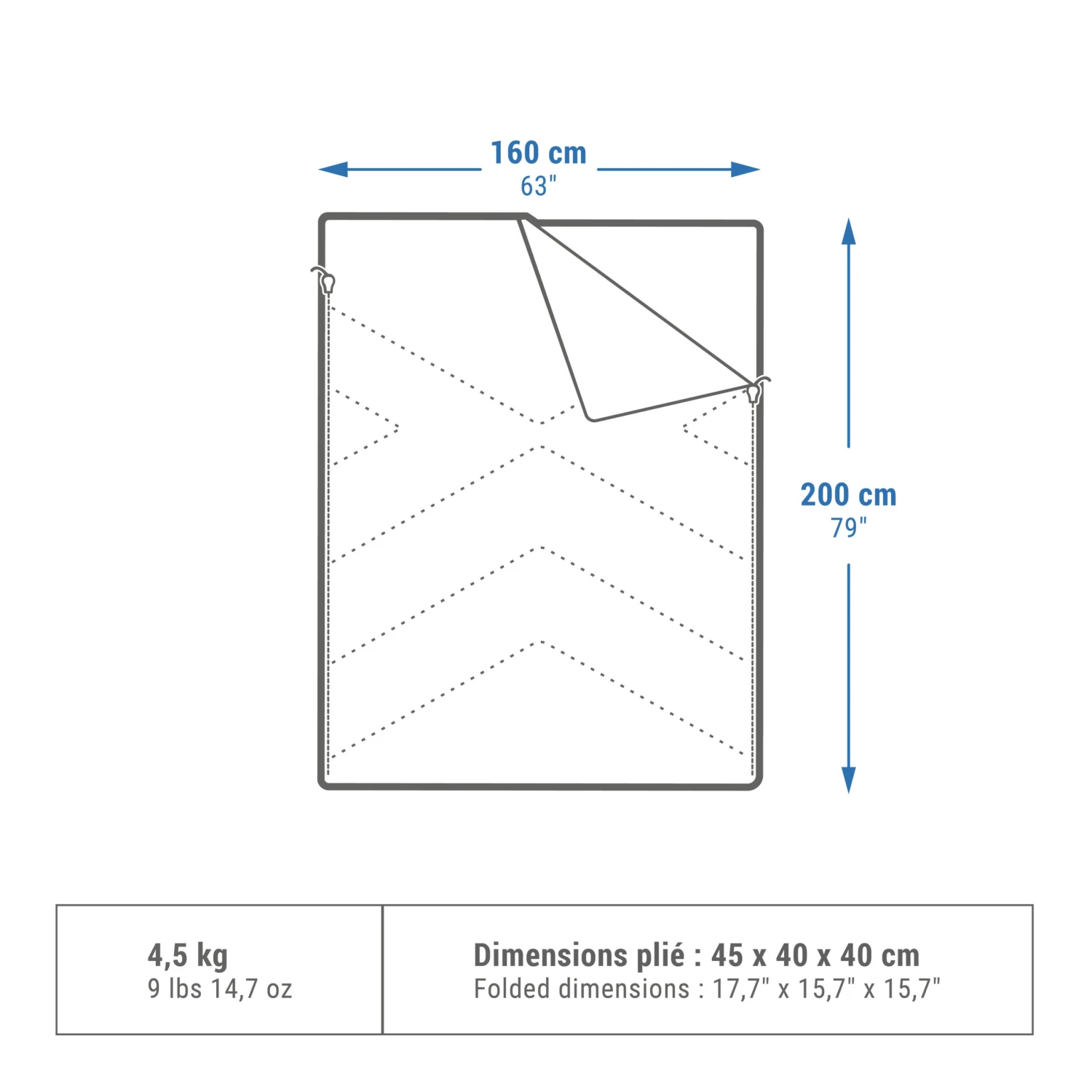 Quechua Camping Sleeping Bag Arpenaz 10° Cotton Double - Image 2