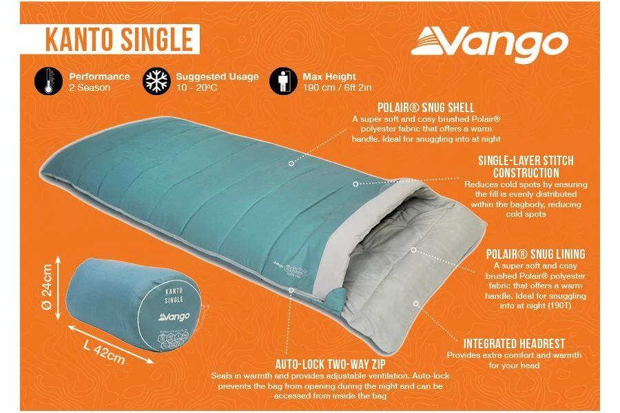 Vango Kanto Single Sleeping Bag - Image 4
