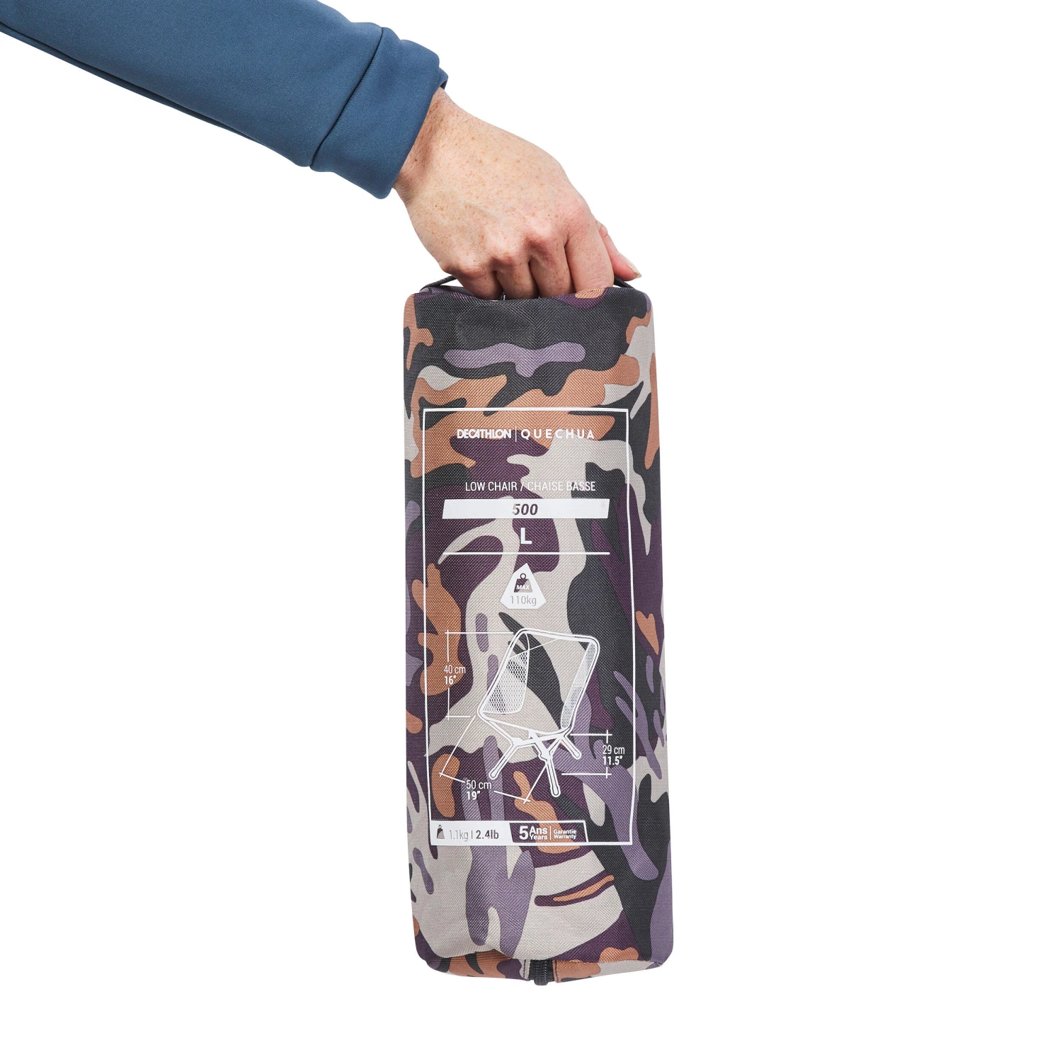 Quechua LOW FOLDING CAMPING CHAIR MH500 CAMO - Image 2