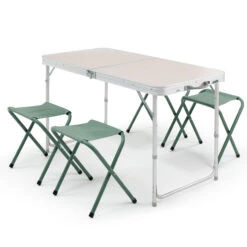 Quechua FOLDING CAMPING TABLE - 4 STOOLS - 4 TO 6 PEOPLE