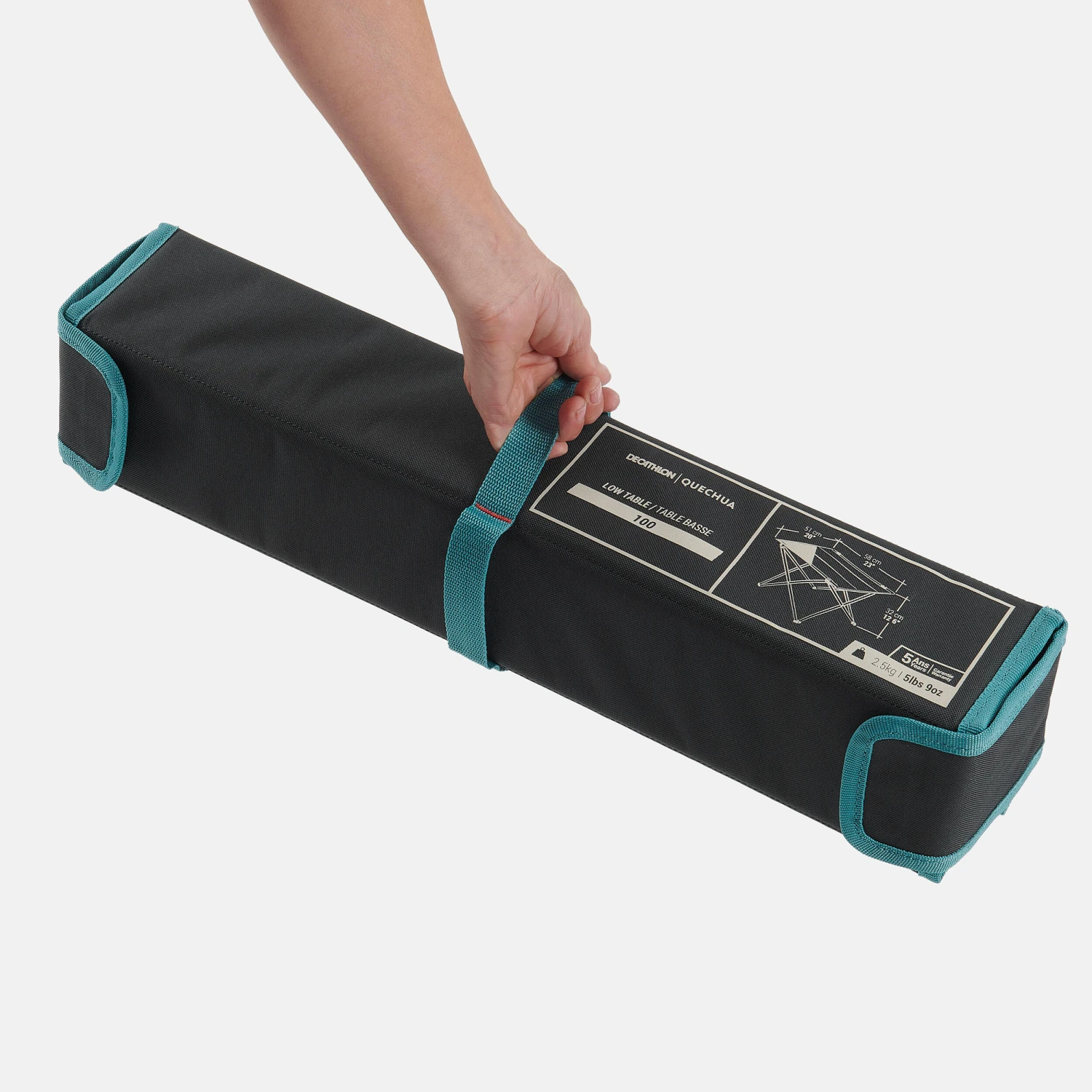 Quechua LOW FOLDING CAMPING TABLE MH100 Grey - Image 3