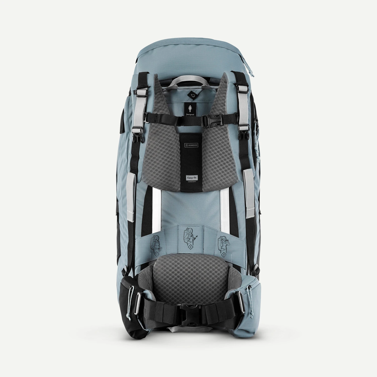 WOMEN’S TRAVEL TREKKING BACKPACK TRAVEL 900 50+6 L WITH SUITCASE OPENING - Image 6